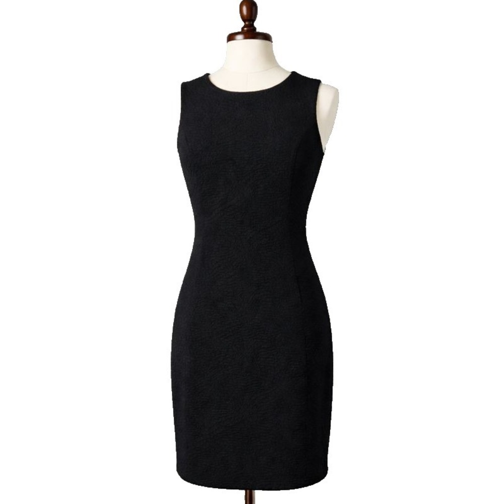 Calvin Klein Womens 6 Black Sleeveless Textured Lace Sheath Dress Stretch Lined